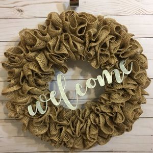 Welcome Burlap wreath